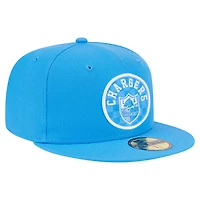 Men's New Era Powder Blue Los Angeles Chargers Checkered 59FIFTY Fitted Hat