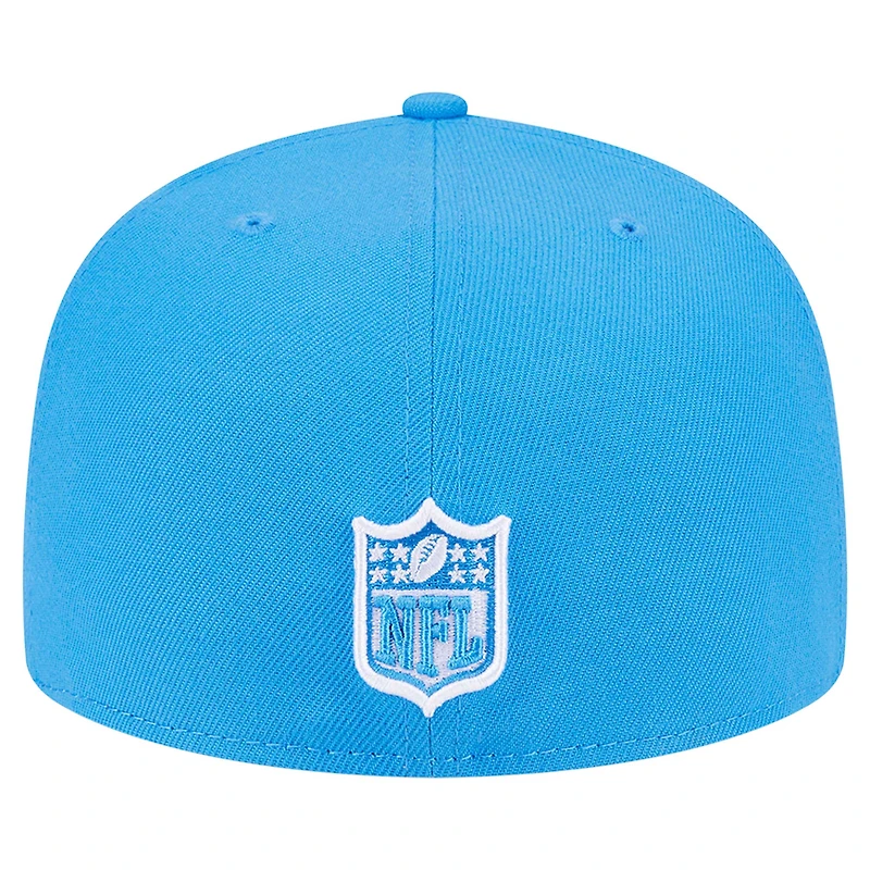 Men's New Era Powder Blue Los Angeles Chargers Checkered 59FIFTY Fitted Hat