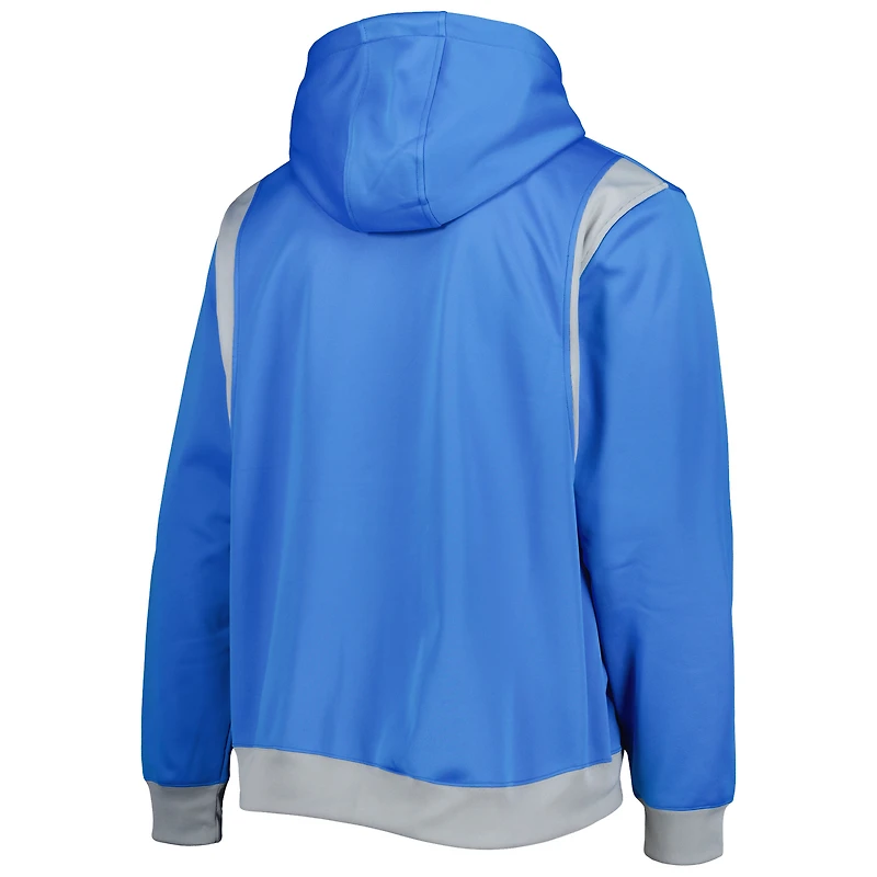 Sweat à capuche et zip intégral Los Angeles Chargers Combine New Era bleu poudré pour homme