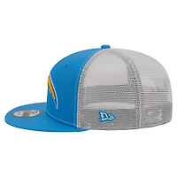 Men's New Era  Powder Blue Los Angeles Chargers Core Team 9FIFTY Trucker Snapback Hat