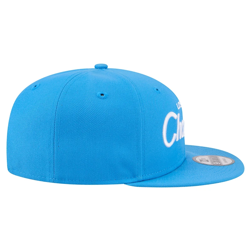 Men's New Era Powder Blue Los Angeles Chargers Core Team Script 9FIFTY Snapback Hat