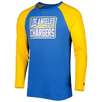 T-shirt à manches longues raglan actuel des Chargers de Los Angeles New Era bleu poudré pour homme
