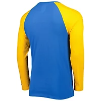 T-shirt à manches longues raglan actuel des Chargers de Los Angeles New Era bleu poudré pour homme