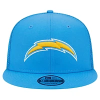 Casquette Snapback 9FIFTY Main Trucker des Chargers de Los Angeles New Era bleu poudré pour hommes