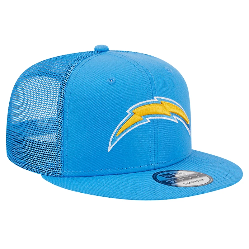 Casquette Snapback 9FIFTY Main Trucker des Chargers de Los Angeles New Era bleu poudré pour hommes
