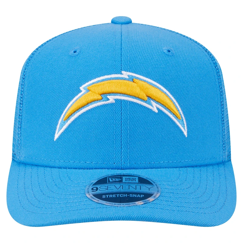 Men's New Era Powder Blue Los Angeles Chargers Main Trucker 9SEVENTY Stretch-Snap Hat