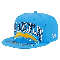 Casquette ajustée surdimensionnée 59FIFTY bleu poudre New Era pour homme des Los Angeles Chargers