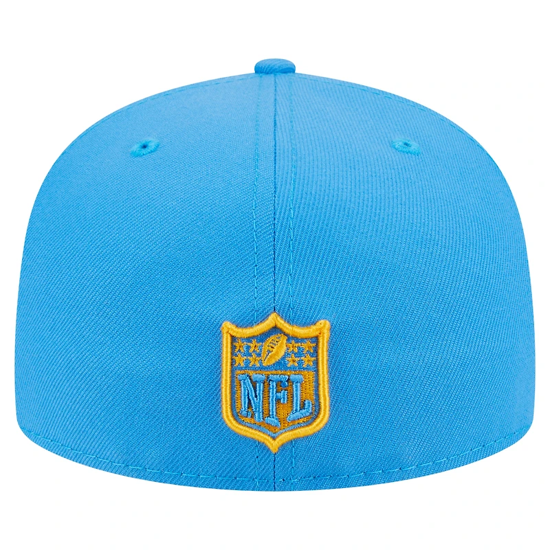 Casquette ajustée surdimensionnée 59FIFTY bleu poudre New Era pour homme des Los Angeles Chargers