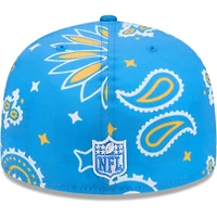 Men's New Era Powder Blue Los Angeles Chargers Paisley 59FIFTY Fitted Hat