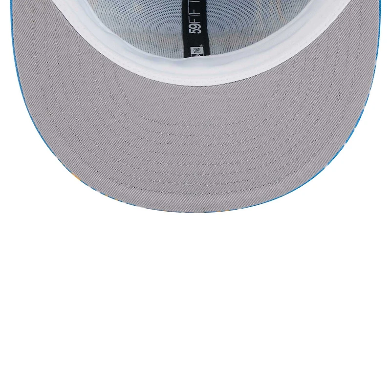 Men's New Era Powder Blue Los Angeles Chargers Paisley 59FIFTY Fitted Hat