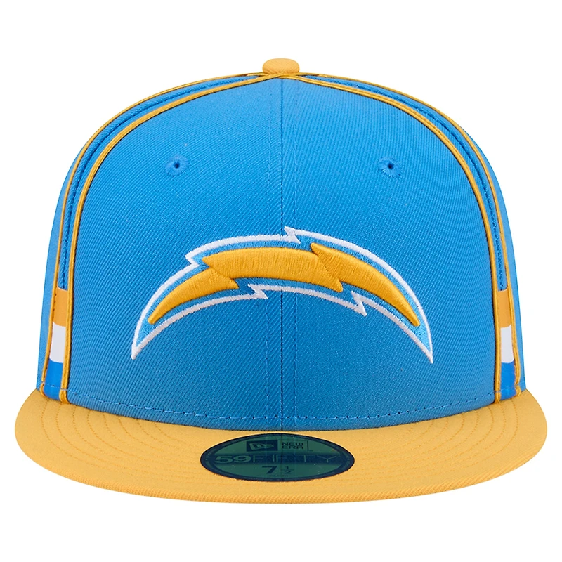Casquette ajustée New Era 59FIFTY bleu poudré Los Angeles Chargers pour homme