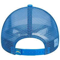 Men's New Era /Powder Blue Los Angeles Chargers Stacked A-Frame Trucker 9FORTY Adjustable Hat