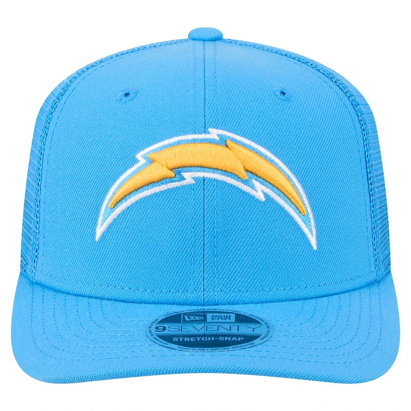 Casquette ajustable extensible à boutons-pression New Era bleu poudre pour homme, collection Team 9SEVENTY des Los Angeles Chargers