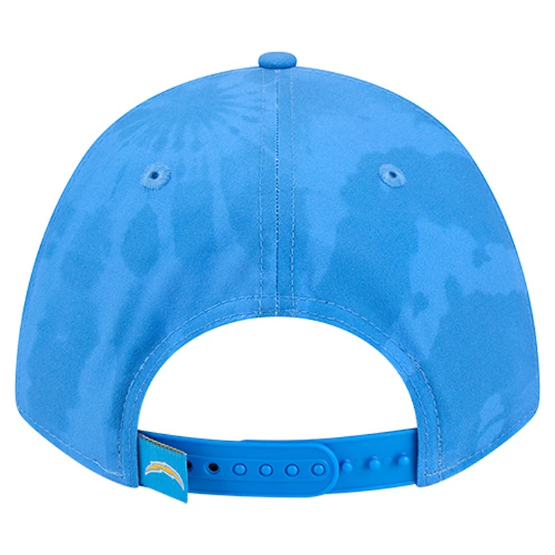 Men's New Era Powder Blue Los Angeles Chargers Tie Dye Fade 9Forty M-Crown A-Frame Adjustable Hat