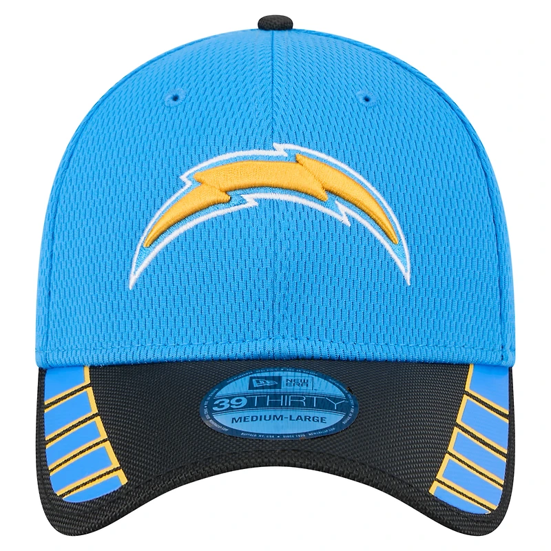 Men's New Era Powder Blue Los Angeles Chargers Visor Hit 39THIRTY Flex Hat