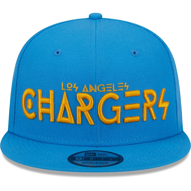 Casquette Snapback 9FIFTY Los Angeles Chargers Word New Era bleu poudré pour homme