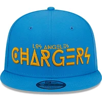 Casquette Snapback 9FIFTY Los Angeles Chargers Word New Era bleu poudré pour homme