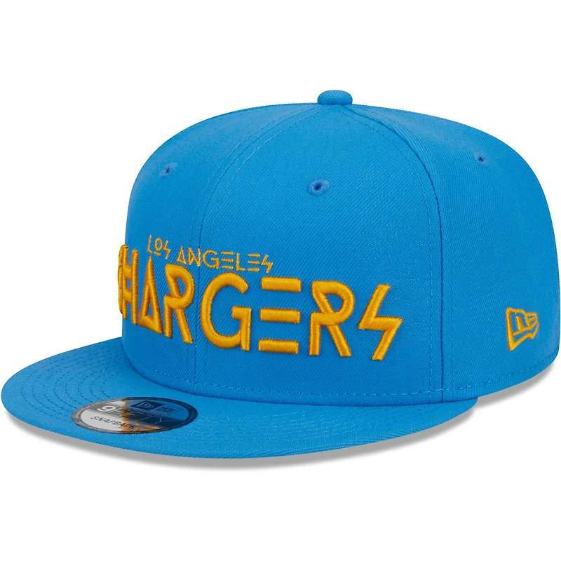Casquette Snapback 9FIFTY Los Angeles Chargers Word New Era bleu poudré pour homme