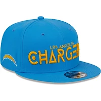 Casquette Snapback 9FIFTY Los Angeles Chargers Word New Era bleu poudré pour homme
