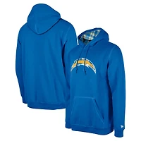 Sweat à capuche carreaux Royal Los Angeles Chargers 3rd Down de New Era pour homme