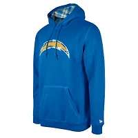 Sweat à capuche carreaux Royal Los Angeles Chargers 3rd Down de New Era pour homme