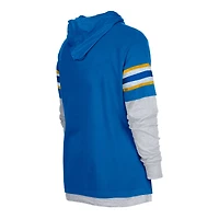 Men's New Era Royal Los Angeles Chargers Twofer Long Sleeve Hooded T-Shirt