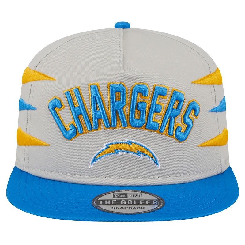 Casquette de golf athlétique à visière plate Los Angeles Chargers New Era pour homme, bleu pierre/poudre