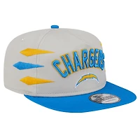 Casquette de golf athlétique à visière plate Los Angeles Chargers New Era pour homme, bleu pierre/poudre