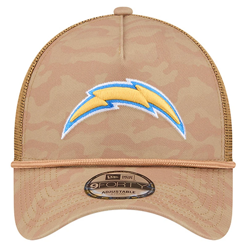 Casquette ajustable 9FORTY pour homme New Era Tan Los Angeles Chargers Wheat Camo