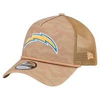 Men's New Era  Tan Los Angeles Chargers Wheat Camo 9FORTY Adjustable Hat