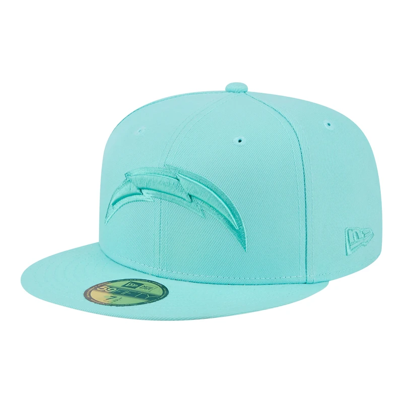 Men's New Era  Turquoise Los Angeles Chargers Color Pack 59FIFTY Fitted Hat