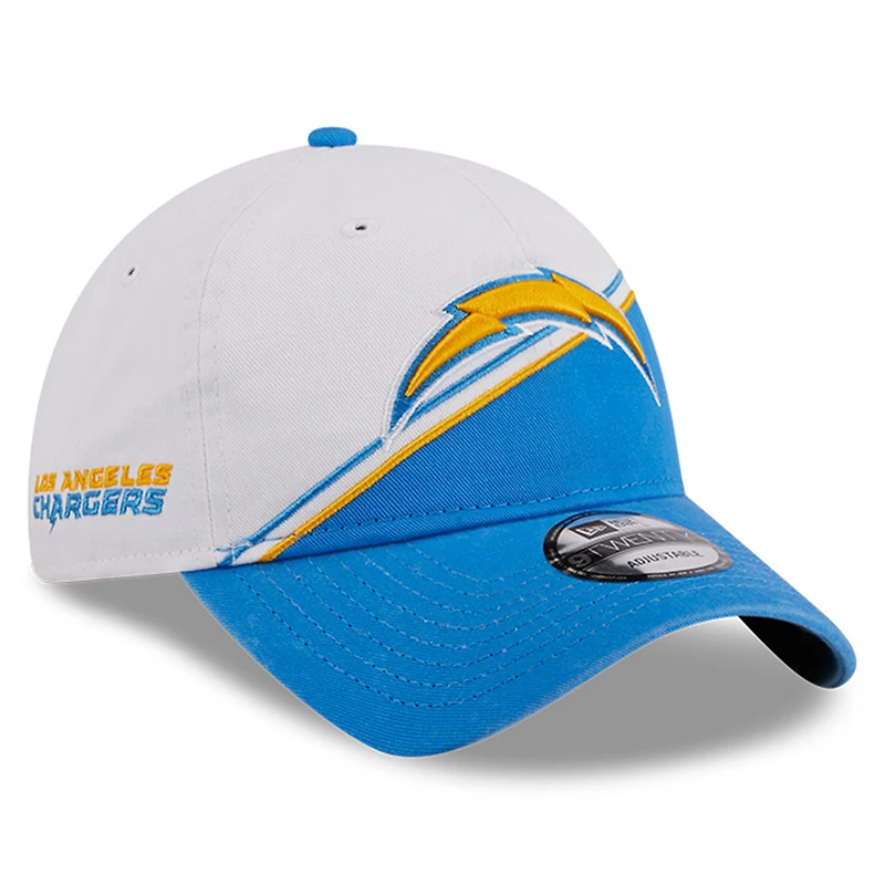 Casquette ajustable Sideline 9TWENTY Los Angeles Chargers 2023 Sideline 9TWENTY New Era pour homme, blanc/bleu