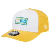 Men's New Era  White/Gold Los Angeles Chargers Established Patch 9SEVENTY Adjustable Hat