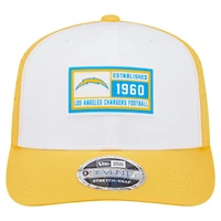 Casquette ajustable 9SEVENTY blanche/dorée pour homme New Era Los Angeles Chargers Established Patch