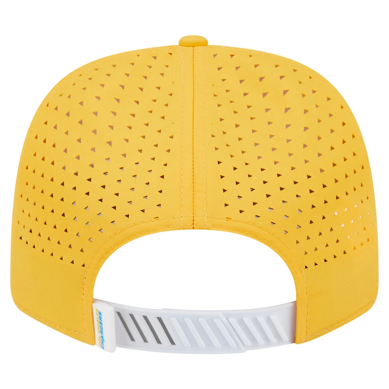 Men's New Era  White/Gold Los Angeles Chargers Established Patch 9SEVENTY Adjustable Hat