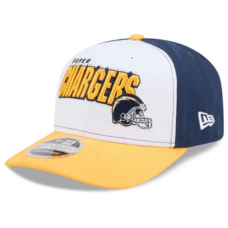 Casquette ajustable New Era 9SEVENTY blanche/dorée pour homme des Los Angeles Chargers Super Chargers