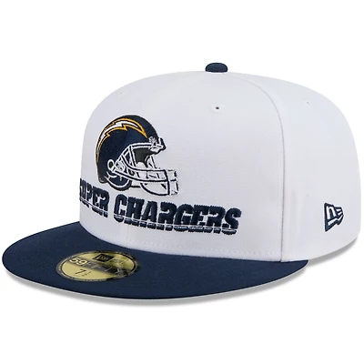 Casquette ajustée New Era 59FIFTY pour homme, Los Angeles Chargers, blanc/bleu marine