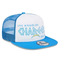 Casquette Snapback Los Angeles Chargers Banger 9FIFTY Trucker New Era pour hommes, blanc/bleu poudré