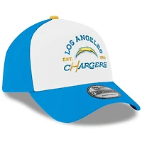 Men's New Era White/Powder Blue Los Angeles Chargers Charger Power A-Frame 9FORTY Adjustable Hat