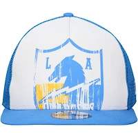 Casquette à visière plate New Era 9FIFTY A-Frame blanche/bleu poudré pour homme des Los Angeles Chargers