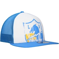 Casquette à visière plate New Era 9FIFTY A-Frame blanche/bleu poudré pour homme des Los Angeles Chargers