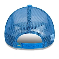 Casquette réglable 9FORTY Stacked A-Frame Trucker 9FORTY des Chargers de Los Angeles New Era blanc/bleu poudré pour hommes