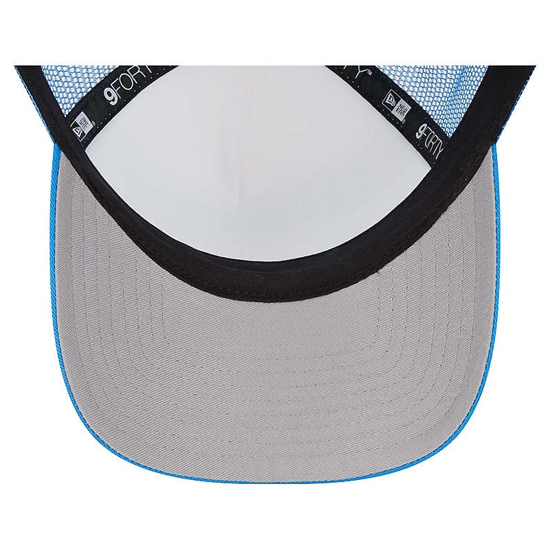 Casquette réglable 9FORTY Stacked A-Frame Trucker 9FORTY des Chargers de Los Angeles New Era blanc/bleu poudré pour hommes