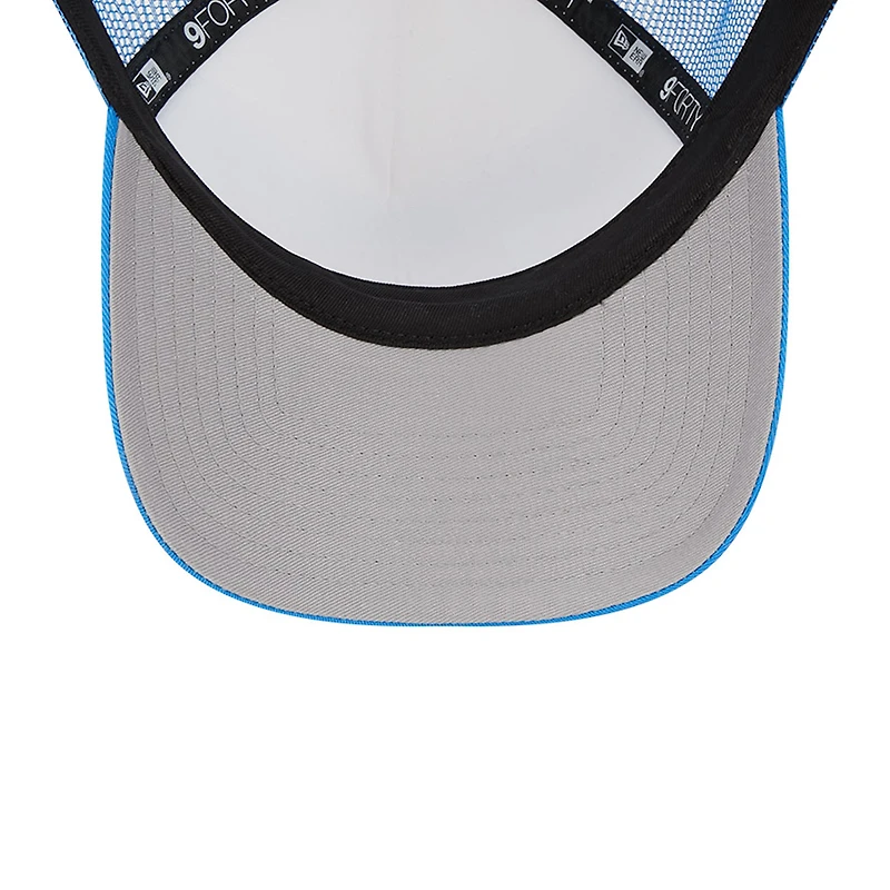 Casquette réglable 9FORTY Stacked A-Frame Trucker 9FORTY des Chargers de Los Angeles New Era blanc/bleu poudré pour hommes