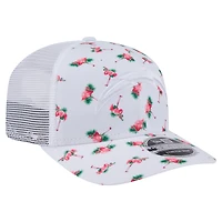 Casquette extensible à bouton-pression New Era blanche pour homme, motif flamant rose, Los Angeles Chargers, 9SEVENTY