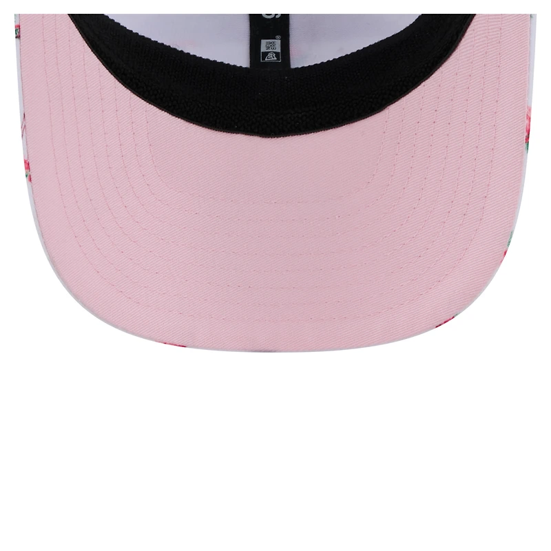 Casquette extensible à bouton-pression New Era blanche pour homme, motif flamant rose, Los Angeles Chargers, 9SEVENTY