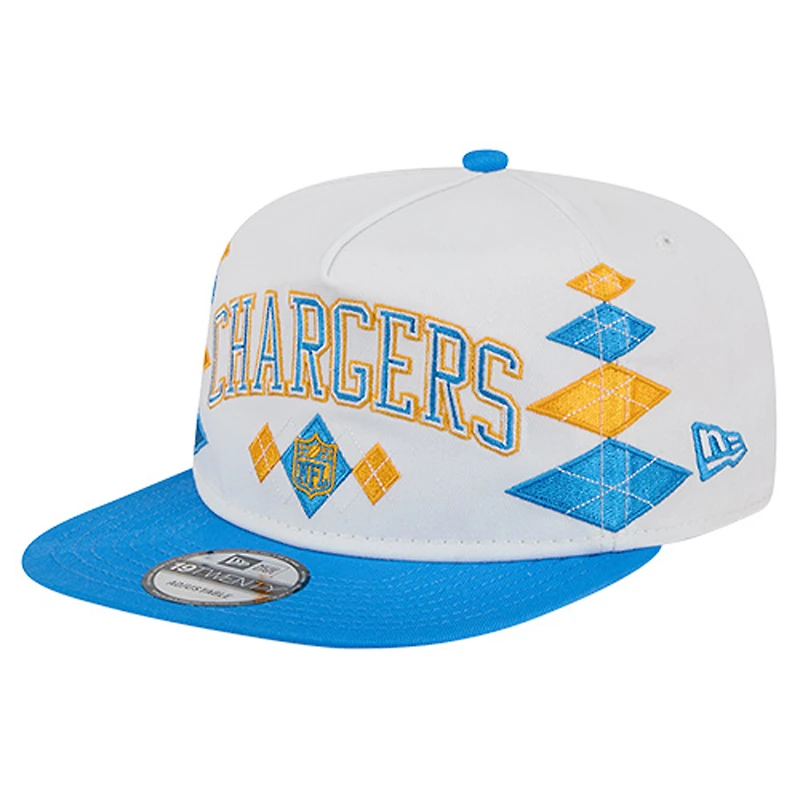Men's New Era  White Los Angeles Chargers Argyle 19TWENTY Adjustable Hat