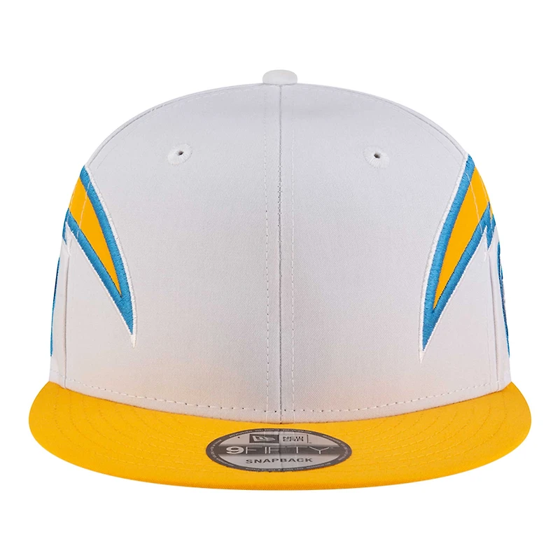 Men's New Era White Los Angeles Chargers Helmet 9FIFTY Snapback Hat