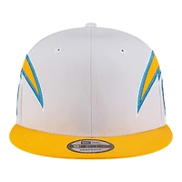 Men's New Era White Los Angeles Chargers  Helmet 9FIFTY Snapback Hat