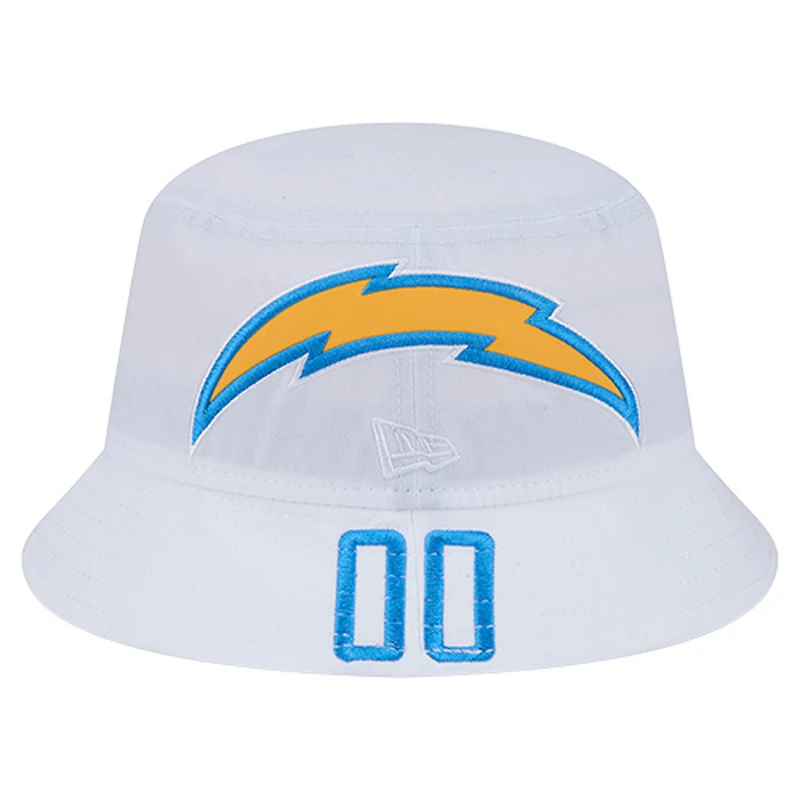 Men's New Era White Los Angeles Chargers Helmet Bucket Hat